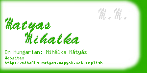 matyas mihalka business card